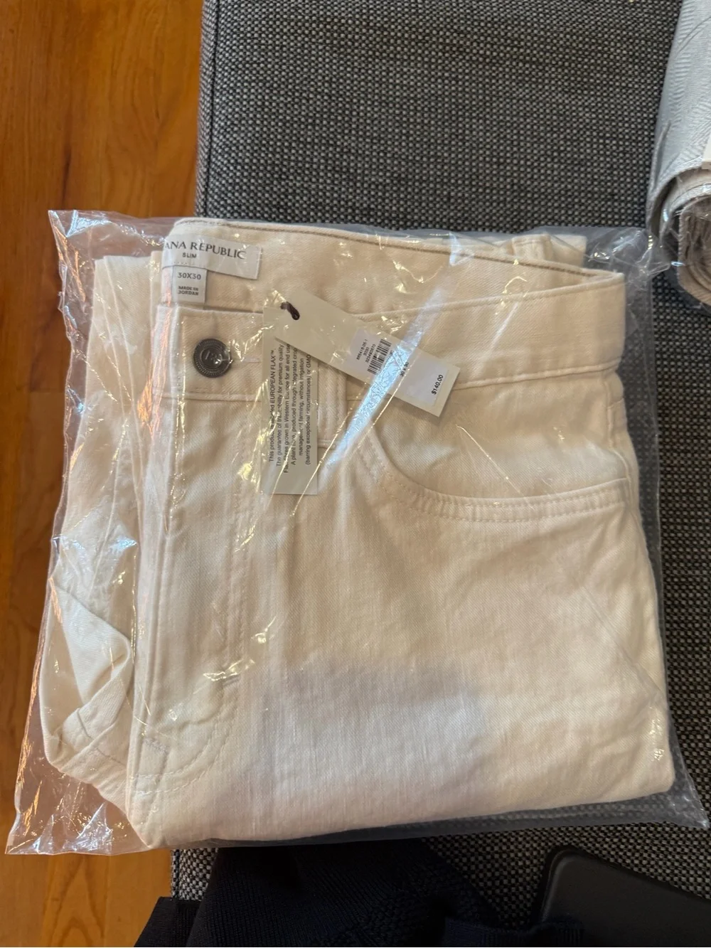Banana Republic Men's Light Cream Straight Chinos